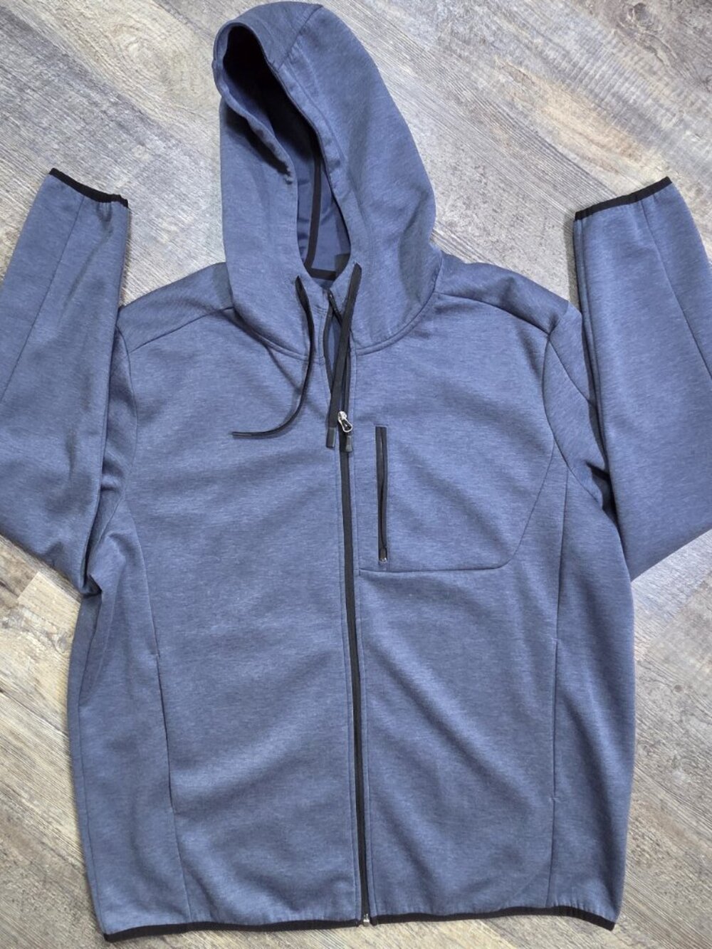 ZeroXposur Mens Tech Hoodie Jacket w/Full Front Zipper Heather Blue Sz XXL/XXG